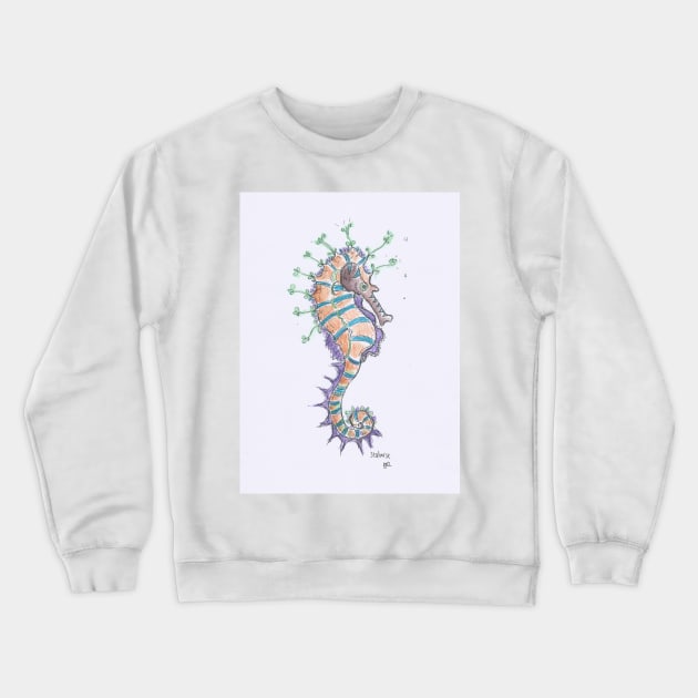 Seahorse drawing Crewneck Sweatshirt by DebTheZeb